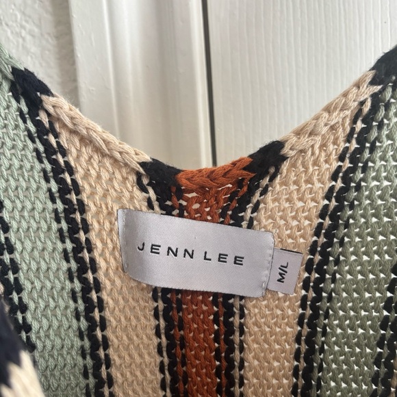 Jenn Lee Striped Fringe Beach  Knit Dress Size M/L - Picture 4 of 5